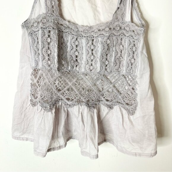 Victoria's Secret Moda Babydoll Blouse Tank Top Gray Lace Size XS - Picture 7 of 11